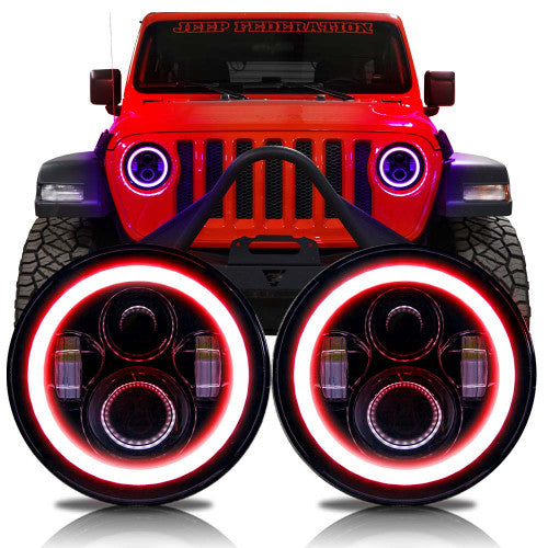HALO RGB Color Projector LED Headlights for Wrangler JL & Gladiator 2018+ Default Title Lighting