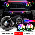 Demon Eye LED Headlights for Wrangler JL JLU Gladiator 2018 Up Fog Lights for JL JT 2018+ Lighting