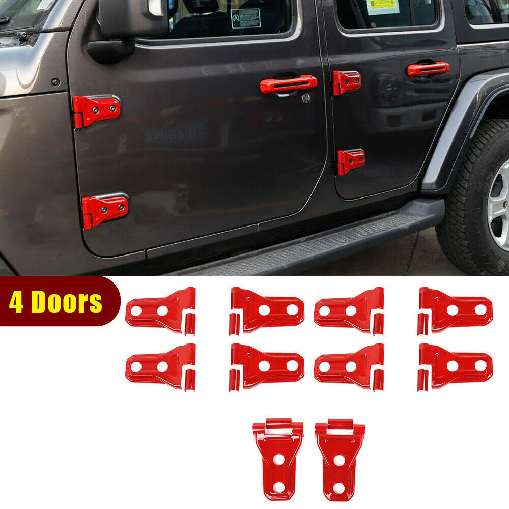 4-Door and Engine Hood Hinge Cover Trim for Jeep Gladiator JT JL 2020-2021 Red Exterior Part