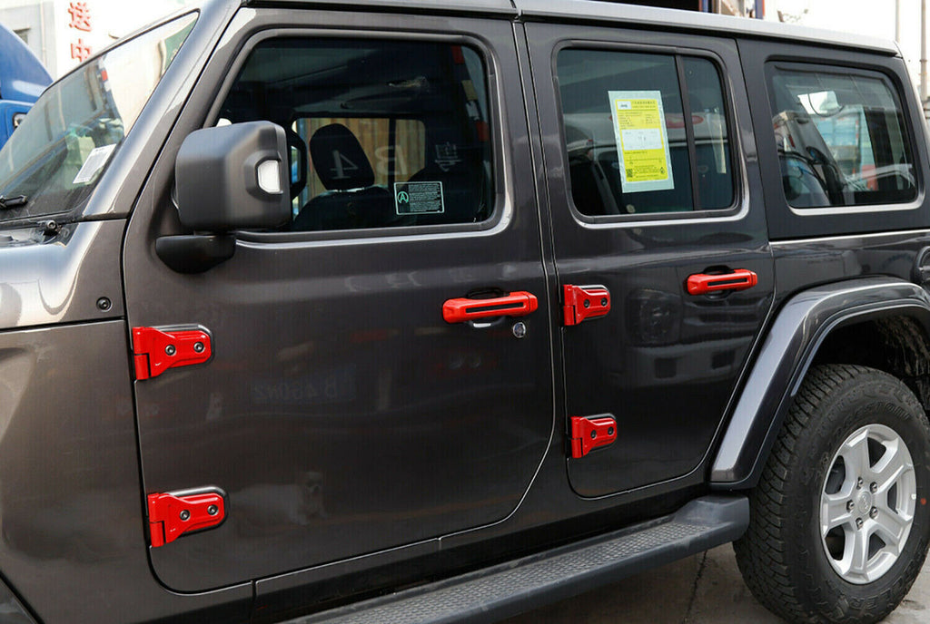 4-Door and Engine Hood Hinge Cover Trim for Jeep Gladiator JT JL 2020-2021 Red Exterior Part