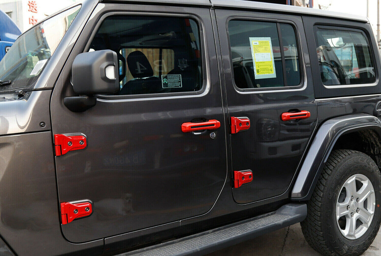 4-Door and Engine Hood Hinge Cover Trim for Jeep Gladiator JT JL 2020-2021 Red Exterior Part