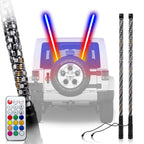 LED RGB Color Chasing Whip Lights 3 4 5 Feet - GENSSI Lighting