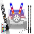 LED RGB Color Chasing Whip Lights 3 4 5 Feet - GENSSI Lighting