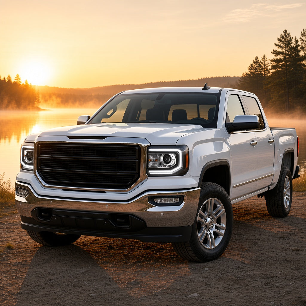 2016-2018 GMC Sierra 1500 with HID projector headlights installed