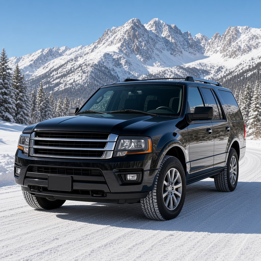 2015-2017 Ford Expedition with black halogen headlights installed