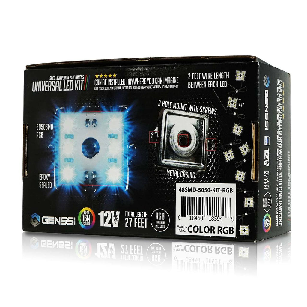 8 Module 48 LED RGB Color Wireless Exterior Truck Bed Rock Lights Lighting