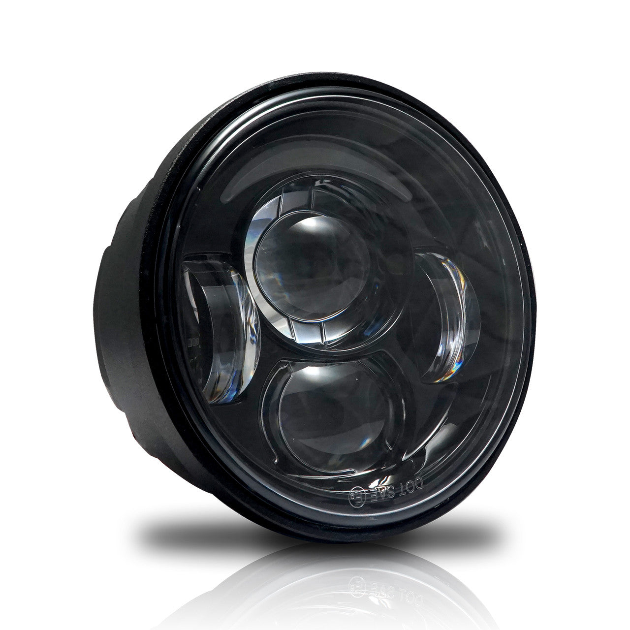 4.65 In LED Black Projector Headlight Harley Davidson Dyna Fat Bob FXDF 2008-2016 Black (2 Pack) Lighting