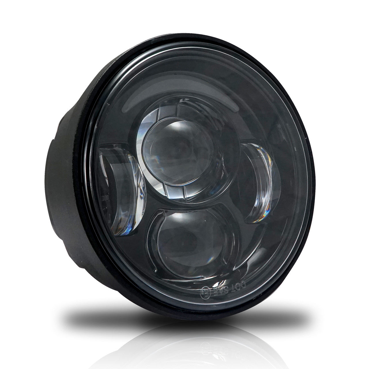 4.65 In LED Black Projector Headlight Harley Davidson Dyna Fat Bob FXDF 2008-2016 Black (2 Pack) Lighting