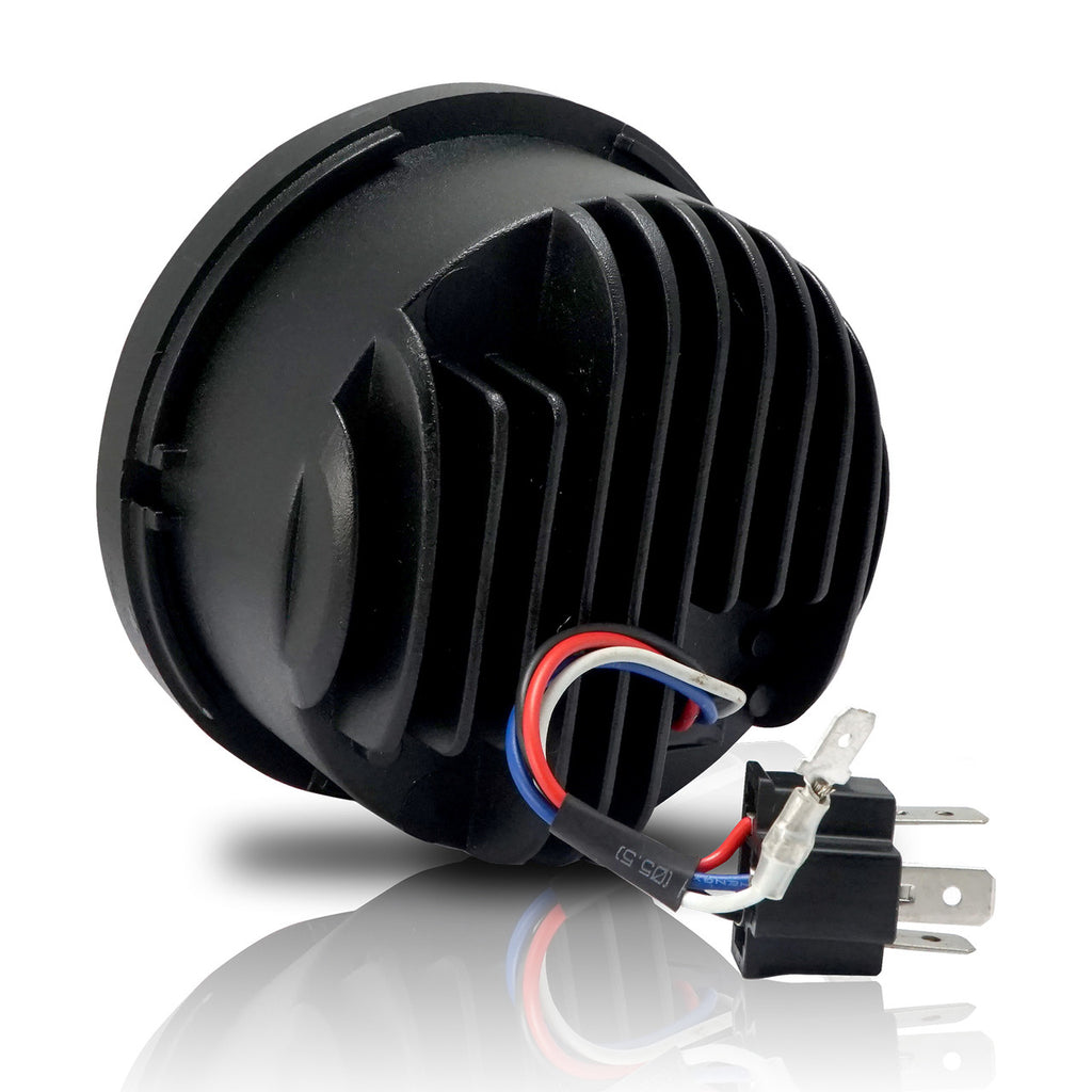 4.65 In LED Black Projector Headlight Harley Davidson Dyna Fat Bob FXDF 2008-2016 Black (2 Pack) Lighting