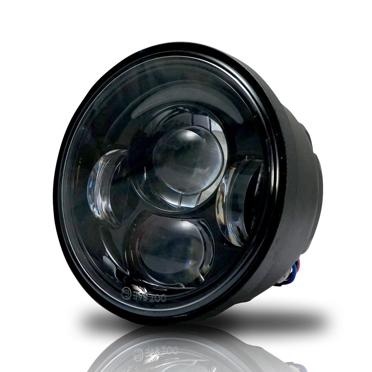 4.65 In LED Black Projector Headlight Harley Davidson Dyna Fat Bob FXDF 2008-2016 Black (2 Pack) Lighting