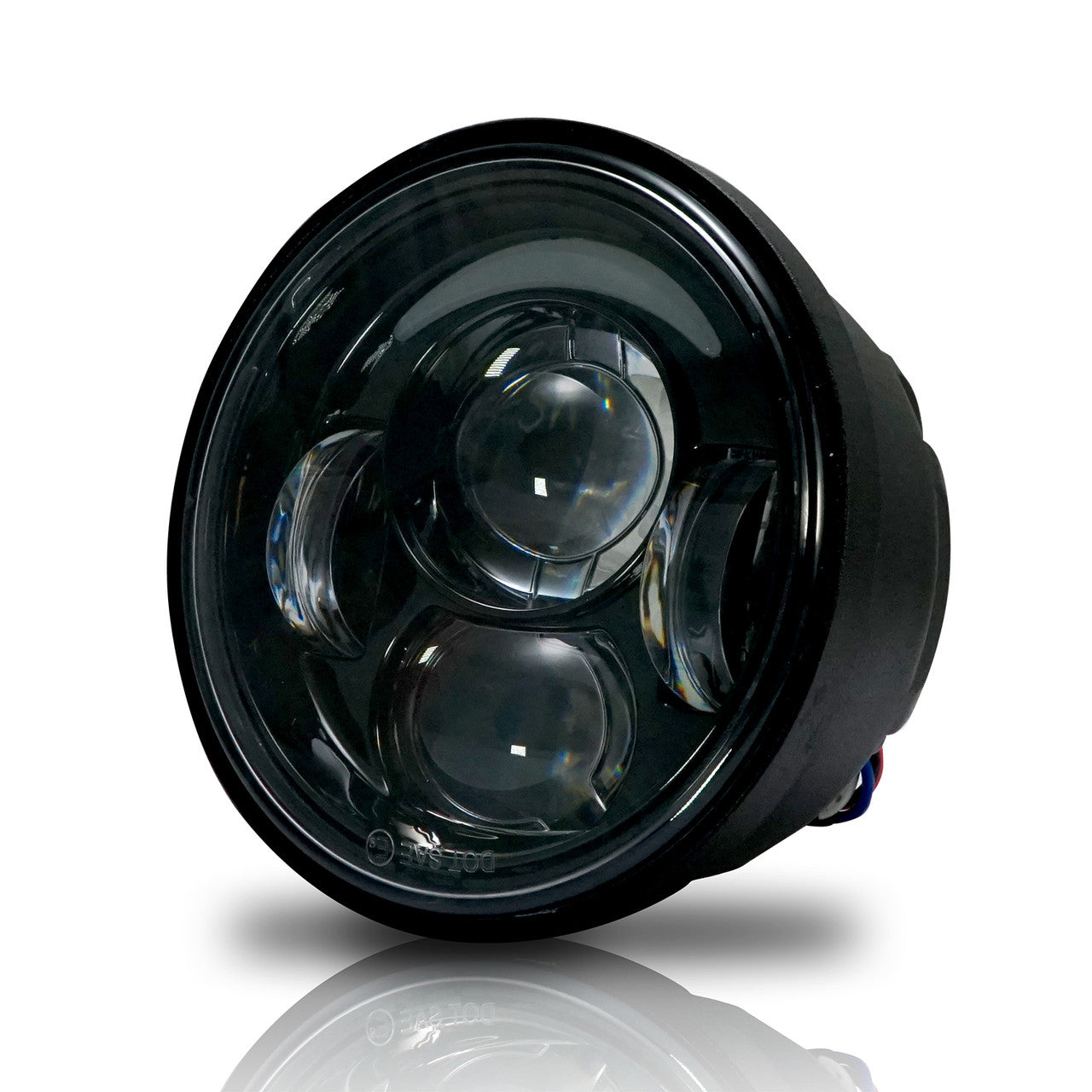 4.65 In LED Black Projector Headlight Harley Davidson Dyna Fat Bob FXDF 2008-2016 Black (2 Pack) Lighting