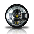 4.65 In LED Chrome Projector Headlight Harley Davidson Dyna Fat Bob FXDF 2008 - 2016 Black (2 Pack) - GENSSI Lighting