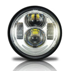 4.65 In LED Chrome Projector Headlight Harley Davidson Dyna Fat Bob FXDF 2008 - 2016 Black (2 Pack) - GENSSI Lighting