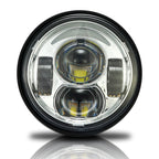 4.65 In LED Chrome Projector Headlight Harley Davidson Dyna Fat Bob FXDF 2008 - 2016 Black (2 Pack) - GENSSI Lighting