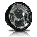 4.65 In LED Chrome Projector Headlight Harley Davidson Dyna Fat Bob FXDF 2008 - 2016 Black (2 Pack) - GENSSI Lighting