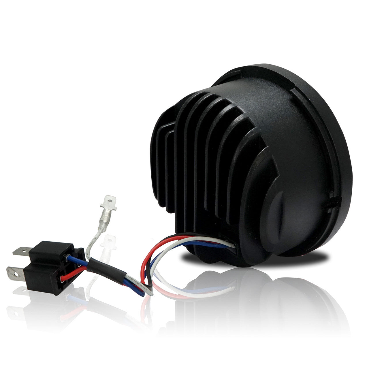 4.65 In LED Chrome Projector Headlight Harley Davidson Dyna Fat Bob FXDF 2008-2016 Black (2 Pack) Lighting