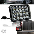 4x6 LED Array Headlights H4651 H4652 H4656 H4666 H6545 Chrome Set - GENSSI Lighting