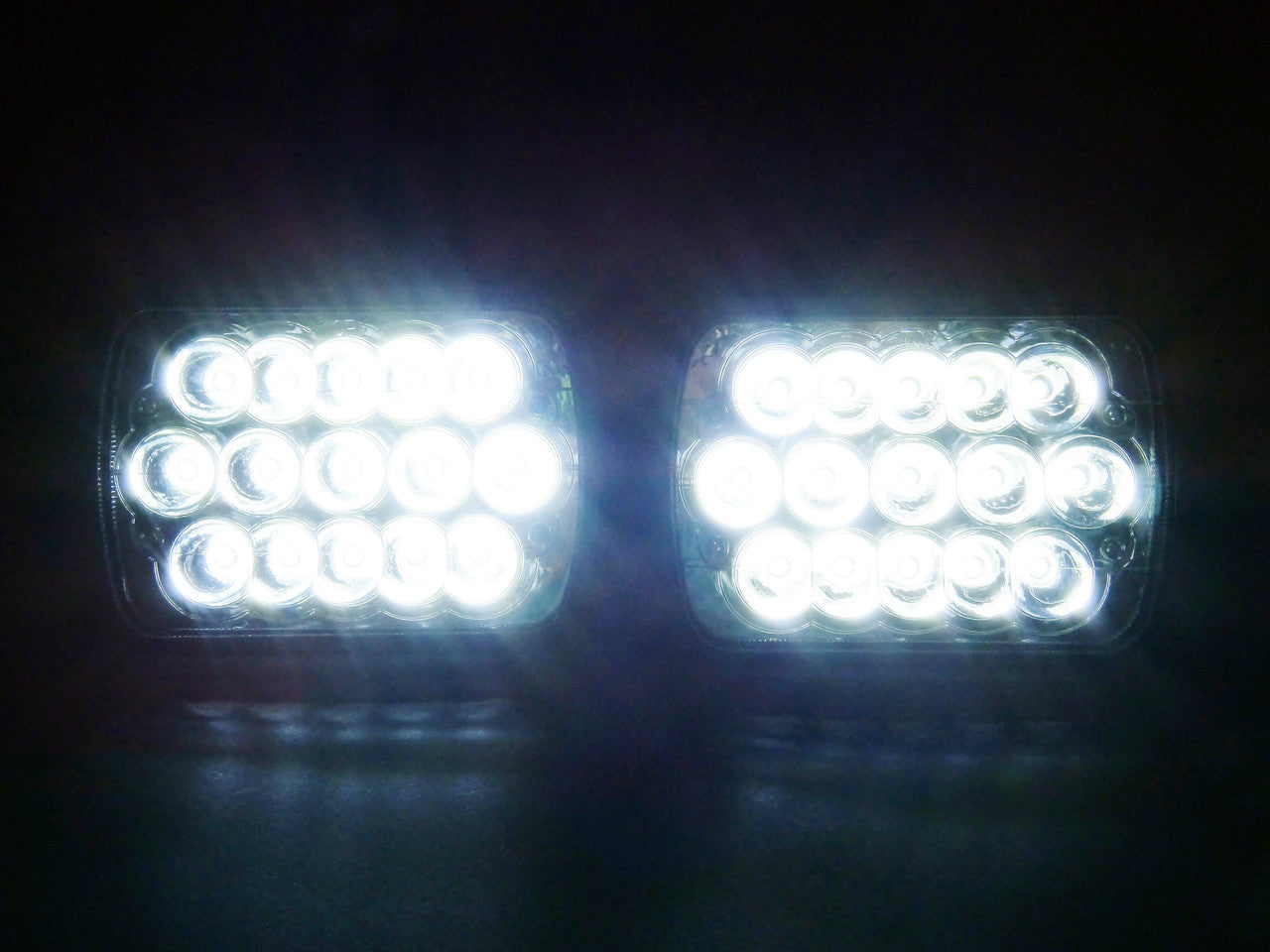 4x6 LED Array Headlights H4651 H4652 H4656 H4666 H6545 Chrome Set Lighting