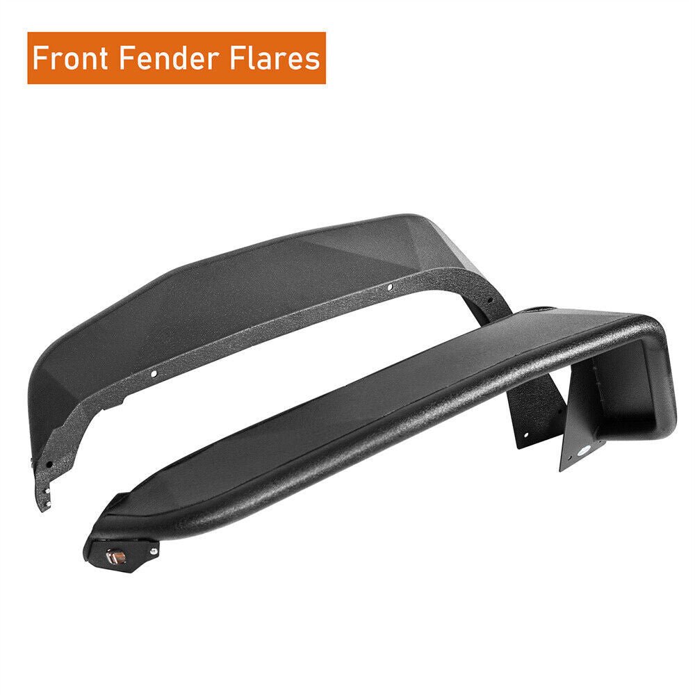 Front And Rear Tube Fender Flares with Removable LED Turn Signals for 2018 - 2024 Jeep Wrangler JL - GENSSI Exterior Part