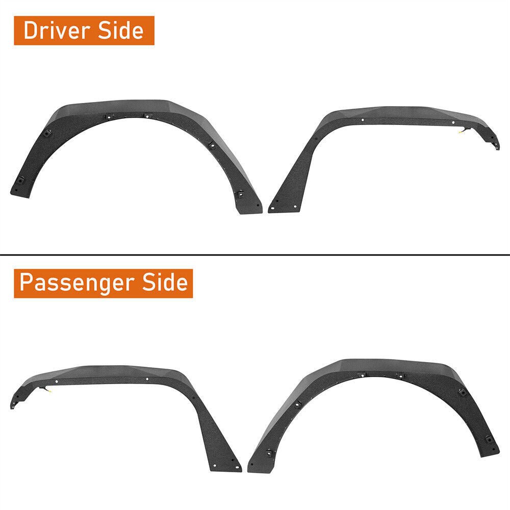 Front And Rear Tube Fender Flares with Removable LED Turn Signals for 2018 - 2024 Jeep Wrangler JL - GENSSI Exterior Part