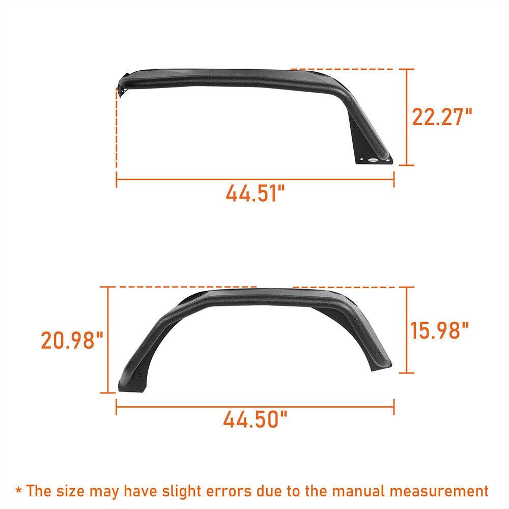 Front And Rear Tube Fender Flares with Removable LED Turn Signals for 2018 - 2024 Jeep Wrangler JL - GENSSI Exterior Part