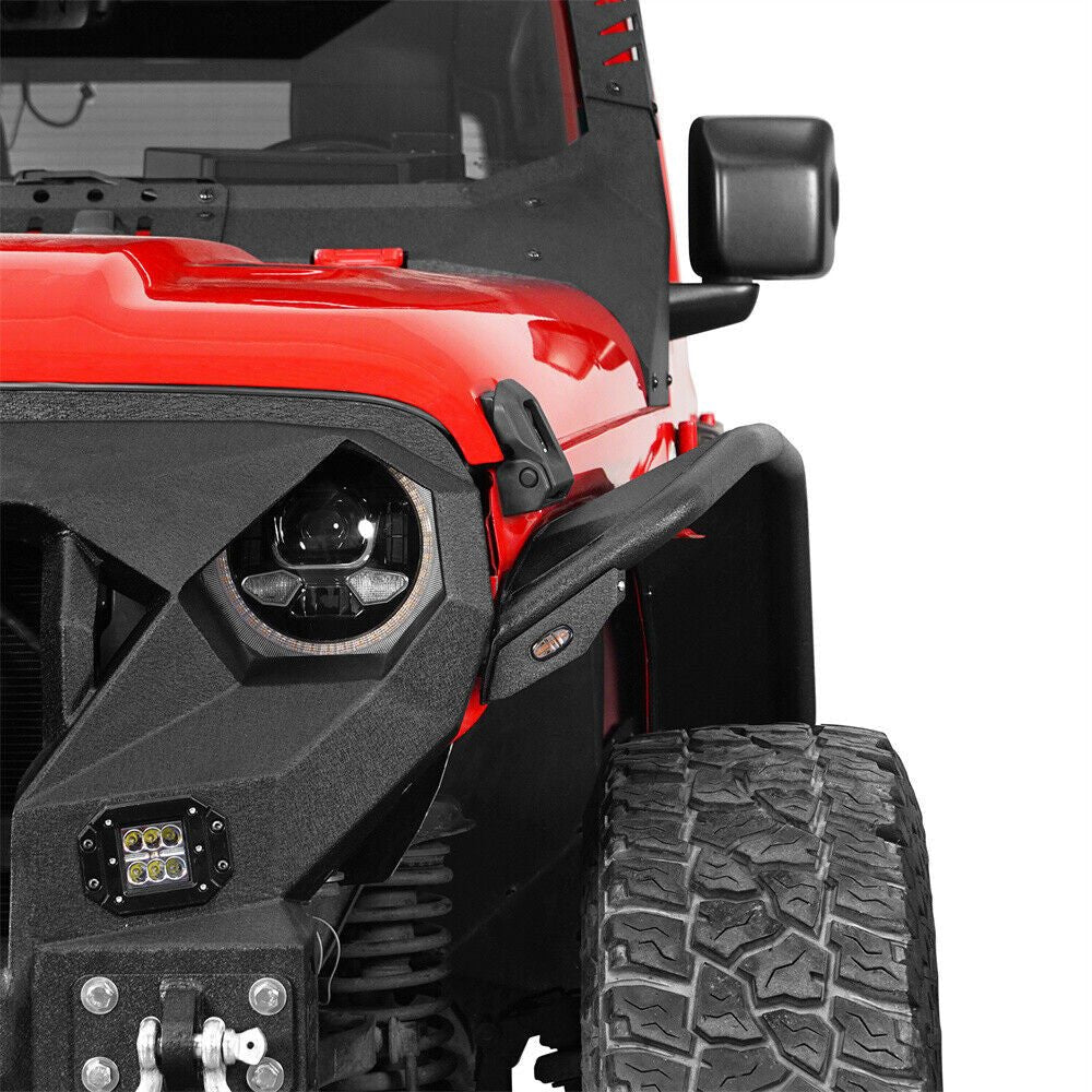 Front And Rear Tube Fender Flares with Removable LED Turn Signals for 2018 - 2024 Jeep Wrangler JL - GENSSI Exterior Part