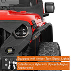 Front And Rear Tube Fender Flares with Removable LED Turn Signals for 2018 - 2024 Jeep Wrangler JL - GENSSI Exterior Part