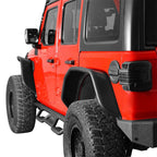 Front And Rear Tube Fender Flares with Removable LED Turn Signals for 2018 - 2024 Jeep Wrangler JL - GENSSI Exterior Part