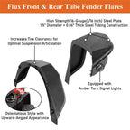 Front And Rear Tube Fender Flares with Removable LED Turn Signals for 2018 - 2024 Jeep Wrangler JL - GENSSI Exterior Part