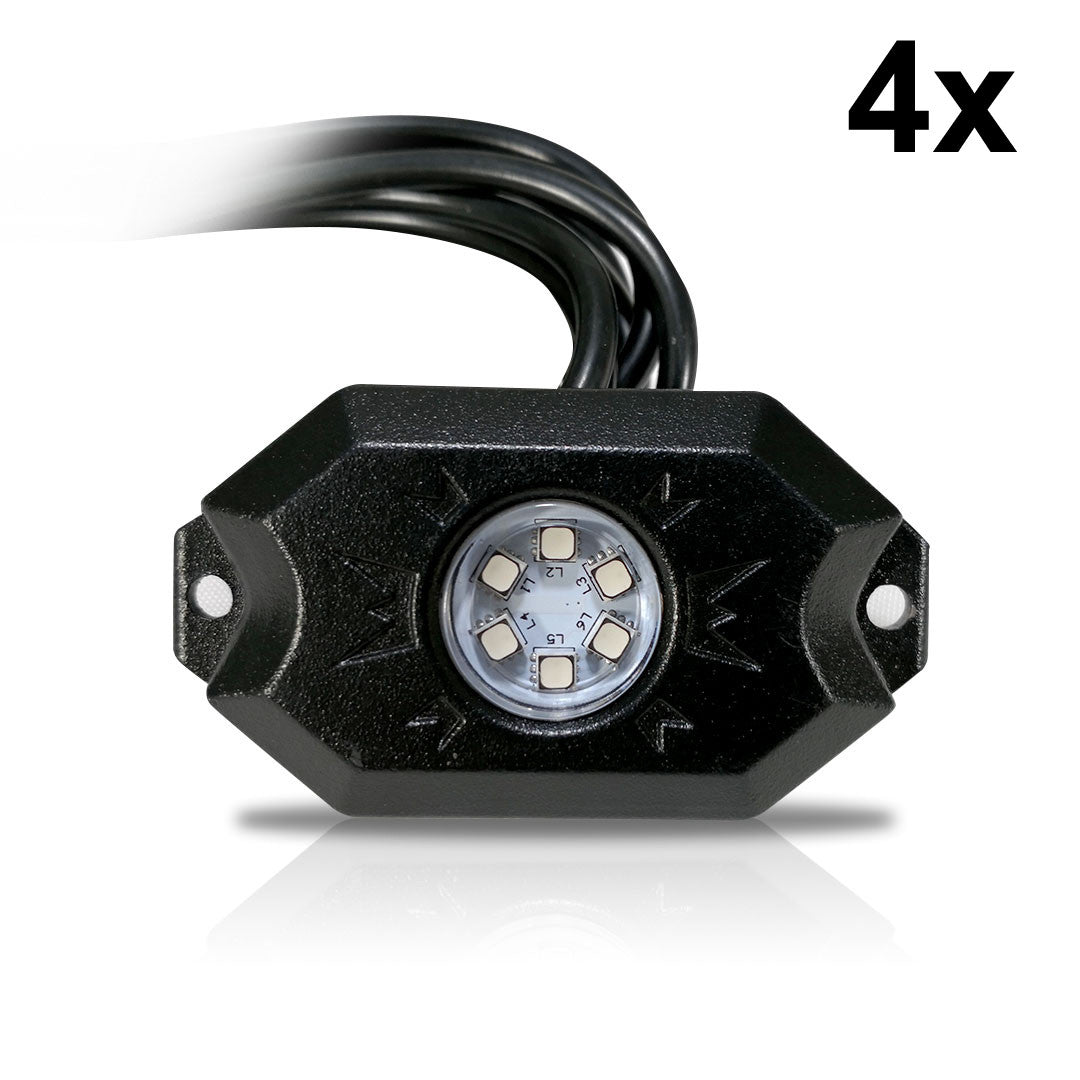 2x Color Chasing Whip Lights with 4x Rock Lights Kit Lighting