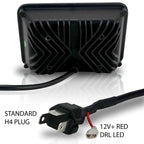 4x6 LED Projector Demon DRL Eyes Headlights Chrome Set Lighting