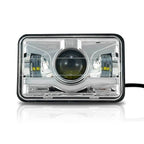 4x6 LED Projector Demon DRL Eyes Headlights Chrome Set Lighting