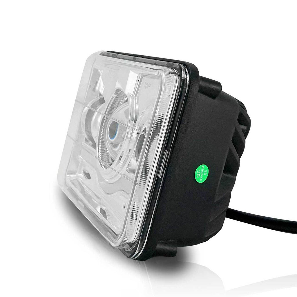 4x6 LED Projector Demon DRL Eyes Headlights Chrome Set Lighting