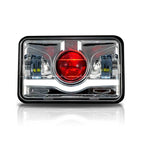 4x6 LED Projector Demon DRL Eyes Headlights Chrome Set Lighting