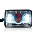 4x6 LED Projector Demon DRL Eyes Headlights Chrome Set Lighting