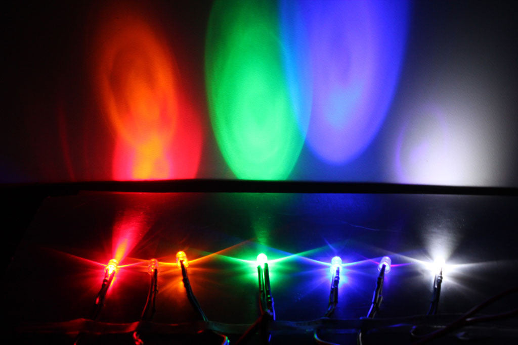 8mm Round LED Lights with 55cm Wire 12V (10 Pack) Lighting