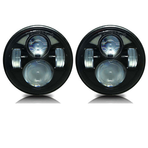 5.75 (5 3/4) Inch LED Black Projector Headlights Round Set Default Title Lighting