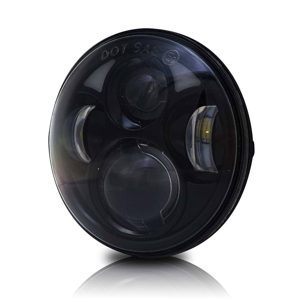 5.75 (5 3/4) Inch LED Black Projector Motorcycle Headlight Round Lighting