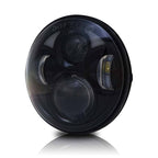 5.75 (5 3/4) Inch LED Black Projector Motorcycle Headlight Round - GENSSI Lighting