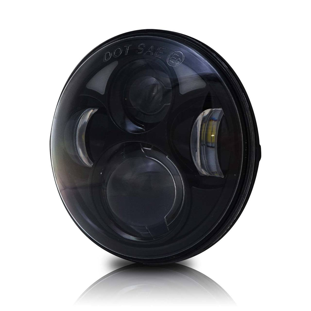 5.75 (5 3/4) Inch LED Black Projector Motorcycle Headlight Round Lighting