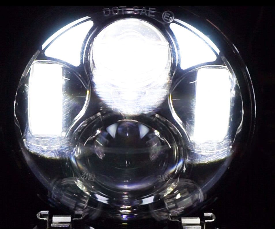 5.75 (5 3/4) Inch LED Black Projector Headlights Round Set Lighting