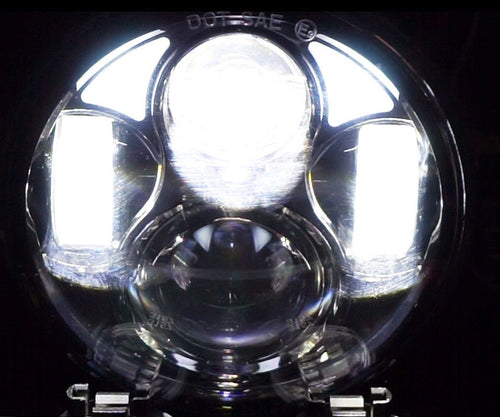 5.75 (5 3/4) Inch LED Black Projector Headlights Round Set - GENSSI Lighting
