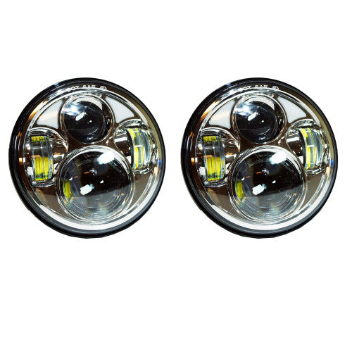 5.75 (5 3/4) Inch LED Chrome Projector Headlights Round Set Default Title Lighting