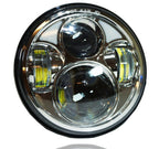 5.75 (5 3/4) Inch LED Chrome Projector Headlights Round Set - GENSSI Lighting