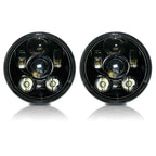 5.75 (5 3/4) In LED Black Projector Headlight Round DOT V2 Set - GENSSI Lighting