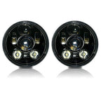 5.75 (5 3/4) In LED Black Projector Headlight Round DOT V2 Set - GENSSI Lighting