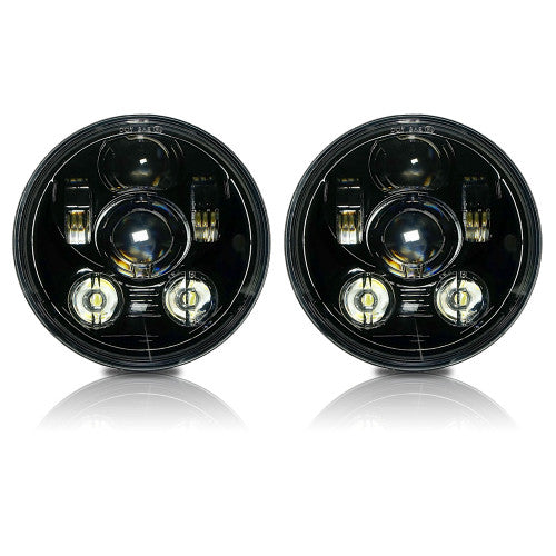 5.75 (5 3/4) In LED Black Projector Headlight Round DOT V2 Set Default Title Lighting