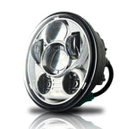 5.75 (5 3/4) In LED Projector Headlights Round DOT V2 Chrome Set - GENSSI Lighting