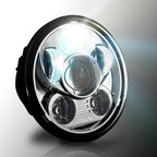 5.75 (5 3/4) In LED Projector Headlights Round DOT V2 Chrome Set - GENSSI Lighting