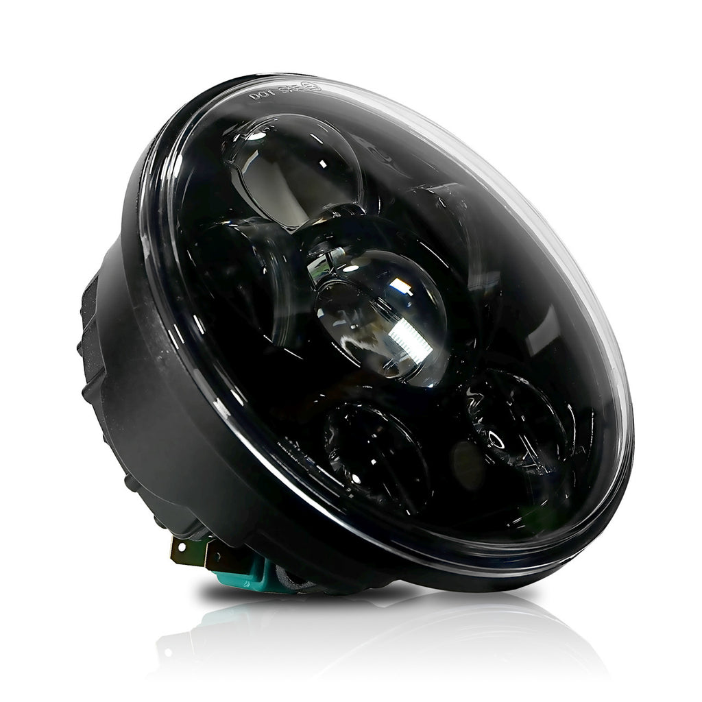 5.75 (5 3/4) In LED Black Projector Motorcycle Headlight Round DOT V2 Lighting